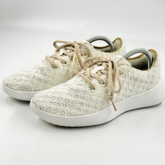 ALLBIRDS Runner GO COZY Womens 9.5 Stony Cream RARE Textured Sneaker EX COND - Picture 1 of 12